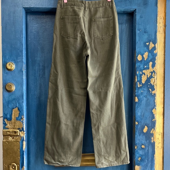 Cotton Commense Olive Wide-Leg Pants - Picture 2 of 3
